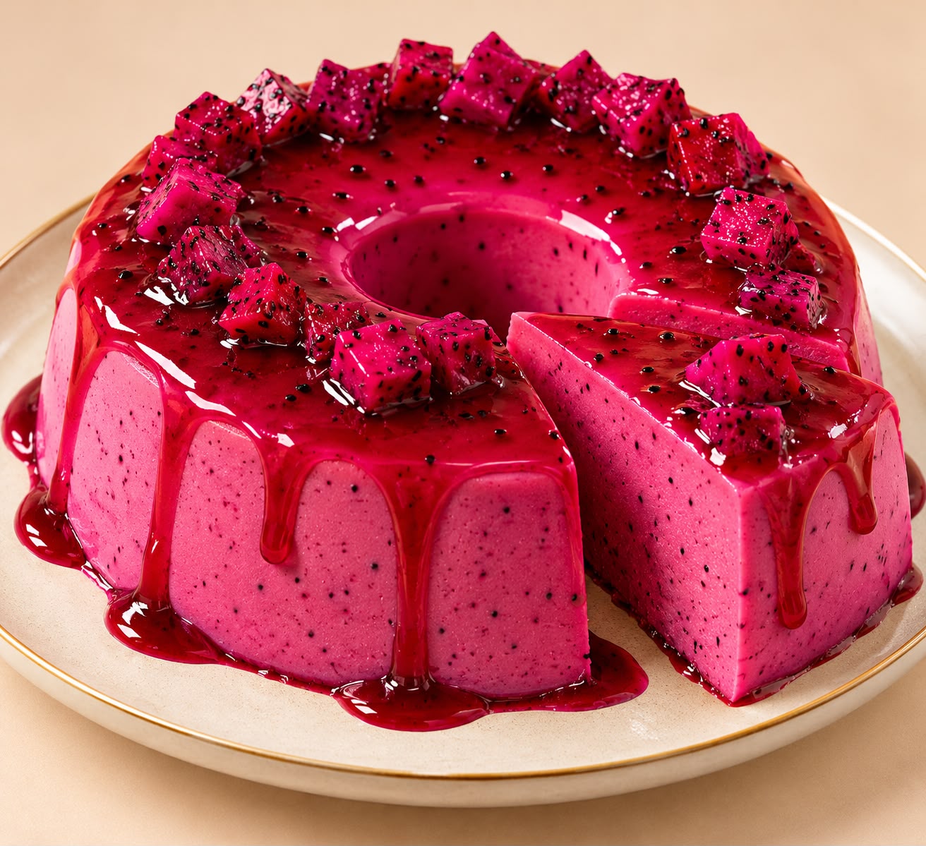 Pudim de pitaya